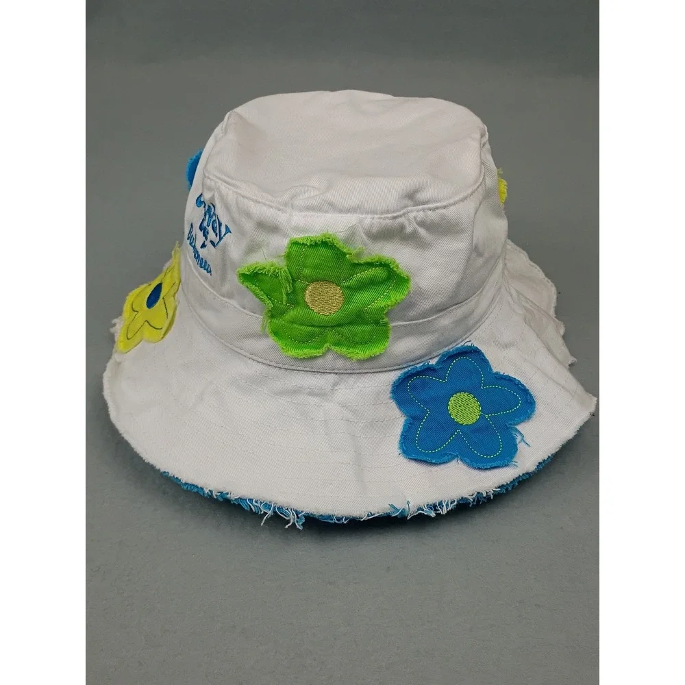 Scala Kids Castaway Cay Bahamas White Floral Cotton Bucket Hat Size 4-6X